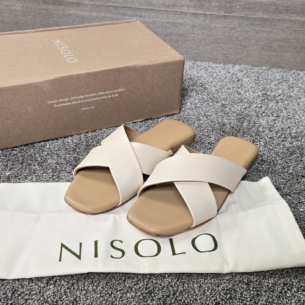 Nisolo Catalina Slide Sandal NEW size 9.5 in bone